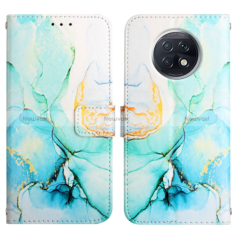 Leather Case Stands Fashionable Pattern Flip Cover Holder Y04B for Xiaomi Redmi Note 9T 5G