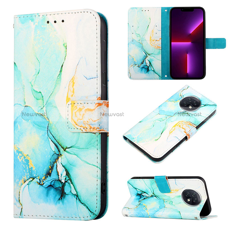 Leather Case Stands Fashionable Pattern Flip Cover Holder Y04B for Xiaomi Redmi Note 9T 5G