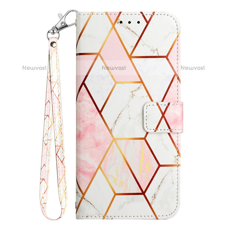 Leather Case Stands Fashionable Pattern Flip Cover Holder Y05B for Samsung Galaxy A23 5G White