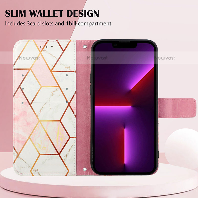 Leather Case Stands Fashionable Pattern Flip Cover Holder Y05B for Samsung Galaxy M32 5G