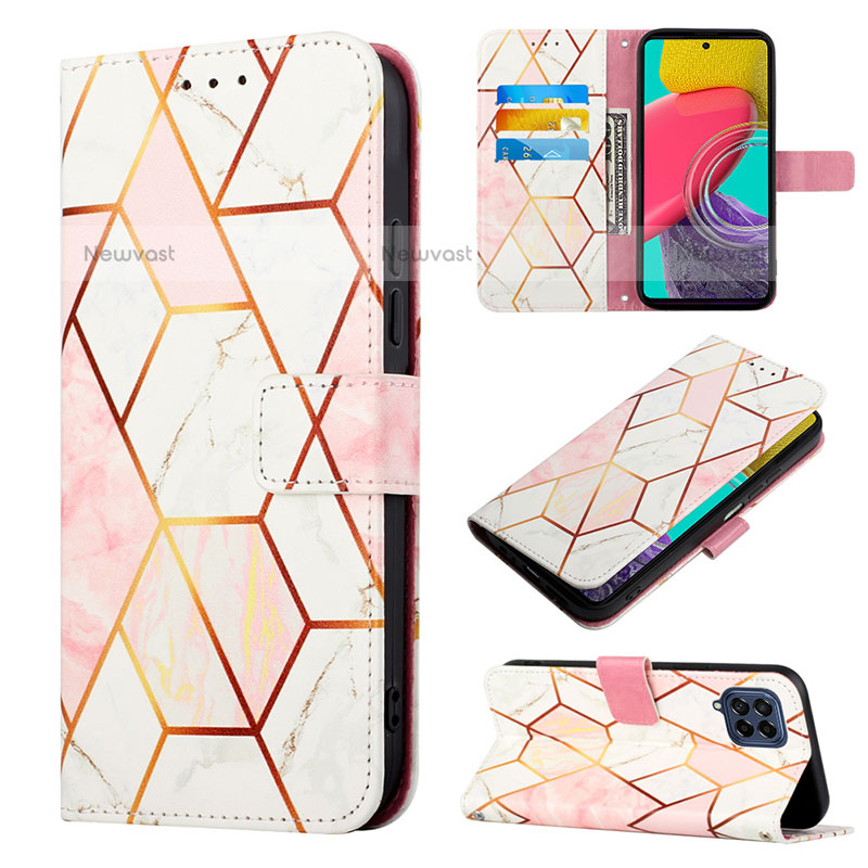 Leather Case Stands Fashionable Pattern Flip Cover Holder Y05B for Samsung Galaxy M53 5G