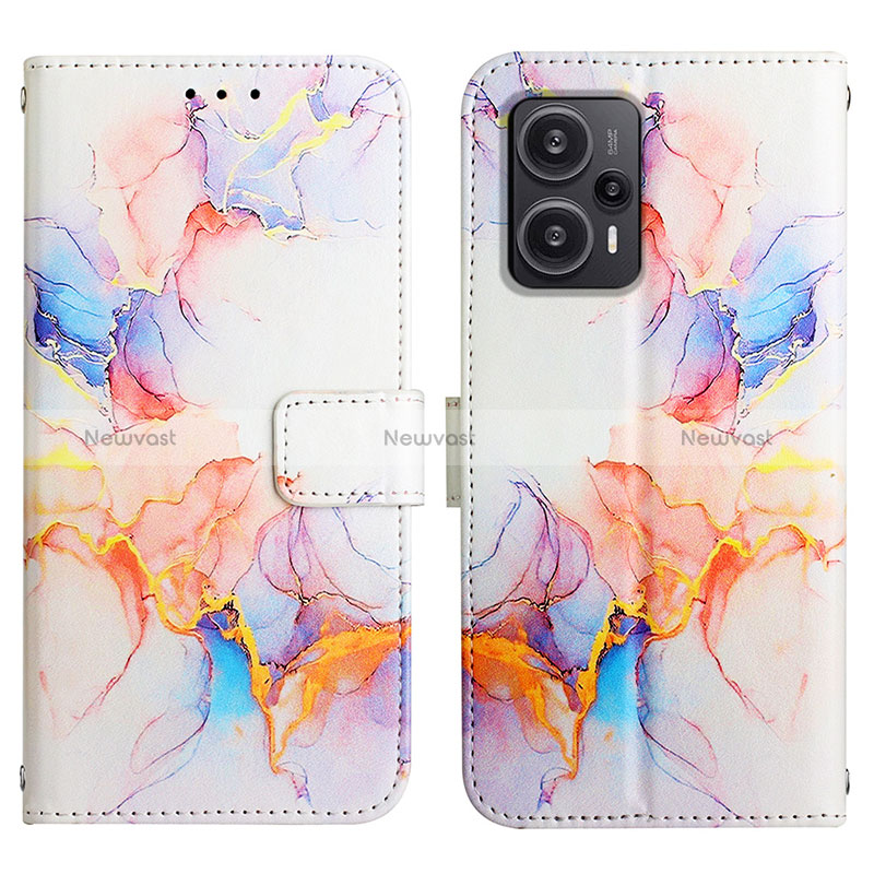 Leather Case Stands Fashionable Pattern Flip Cover Holder YB1 for Xiaomi Poco F5 5G