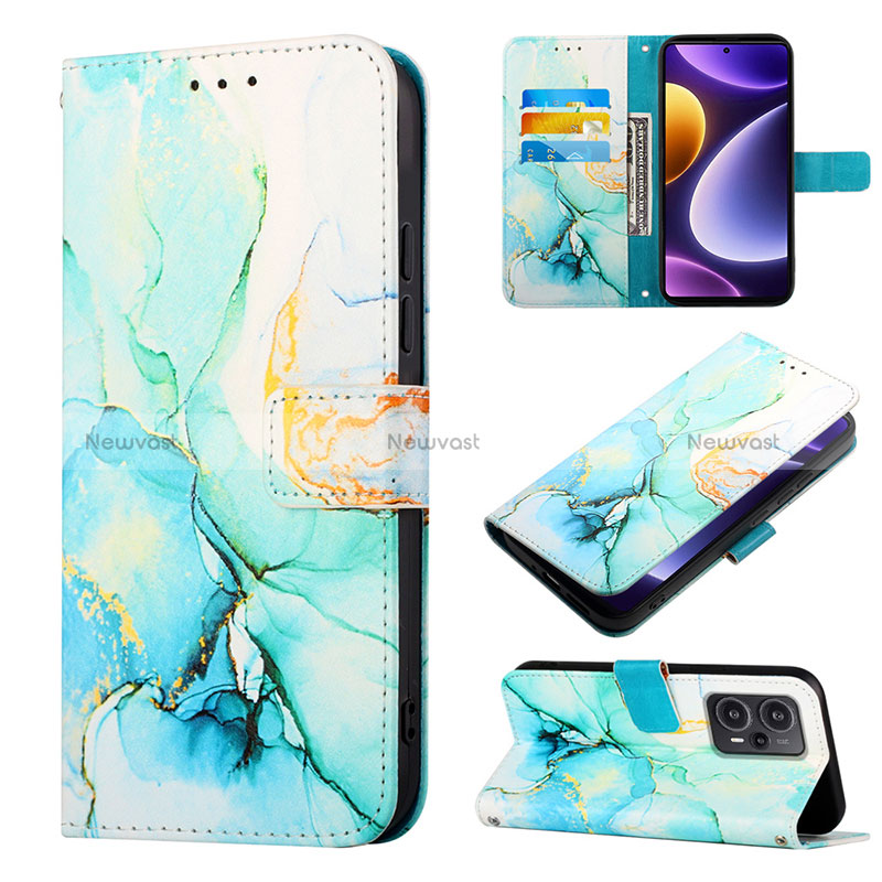 Leather Case Stands Fashionable Pattern Flip Cover Holder YB1 for Xiaomi Poco F5 5G