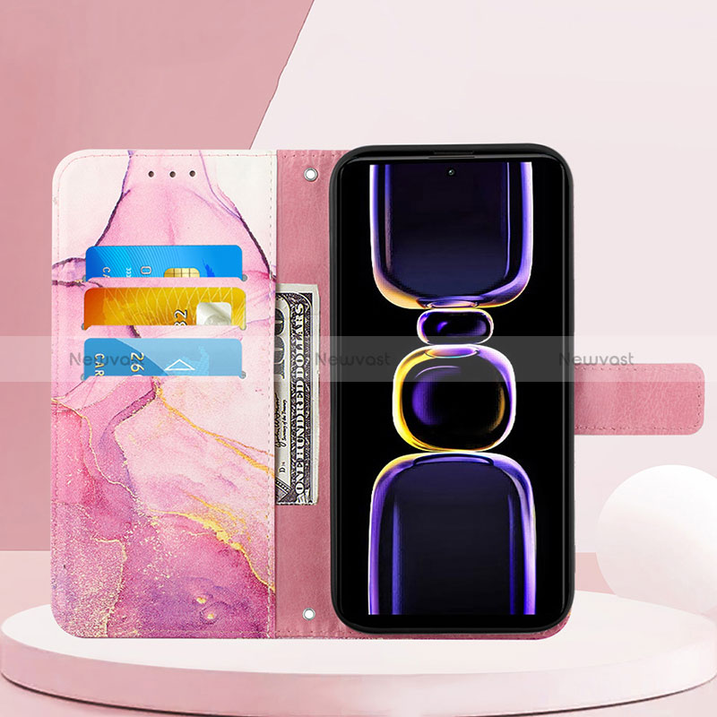 Leather Case Stands Fashionable Pattern Flip Cover Holder YB1 for Xiaomi Poco F5 Pro 5G