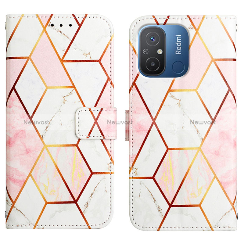 Leather Case Stands Fashionable Pattern Flip Cover Holder YB1 for Xiaomi Redmi 11A 4G White