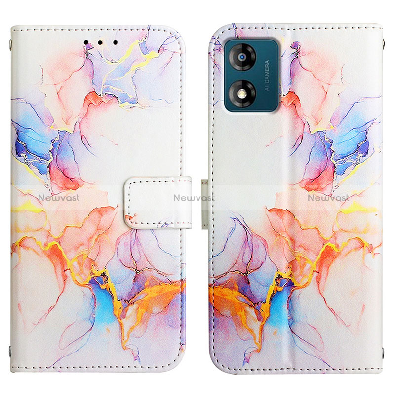 Leather Case Stands Fashionable Pattern Flip Cover Holder YB4 for Motorola Moto E13