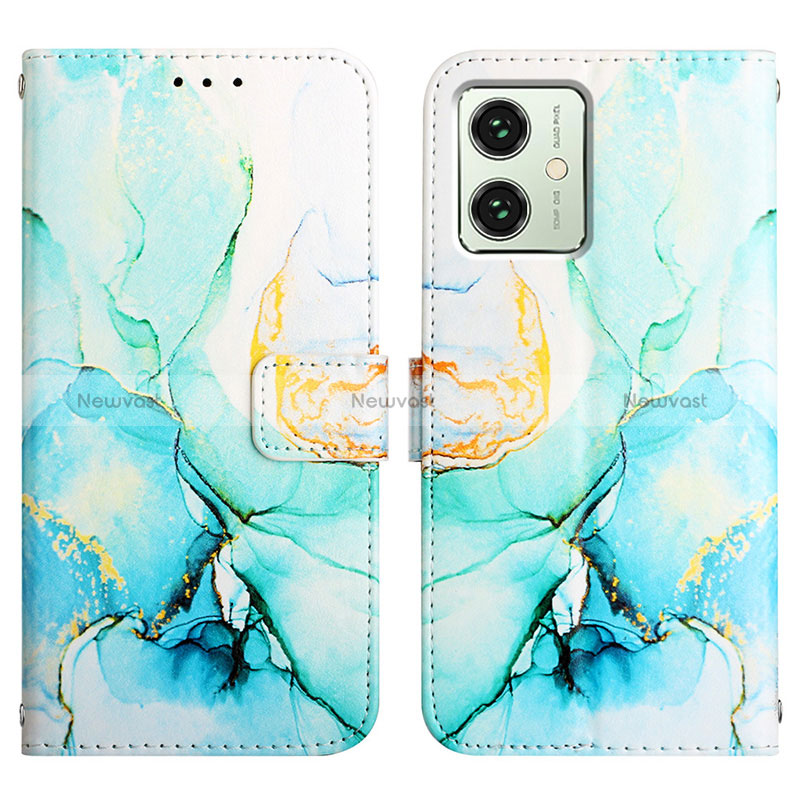 Leather Case Stands Fashionable Pattern Flip Cover Holder YB4 for Motorola Moto G54 5G