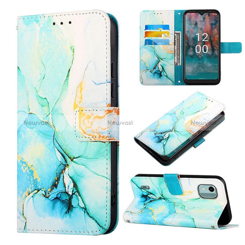 Leather Case Stands Fashionable Pattern Flip Cover Holder YB4 for Nokia C12