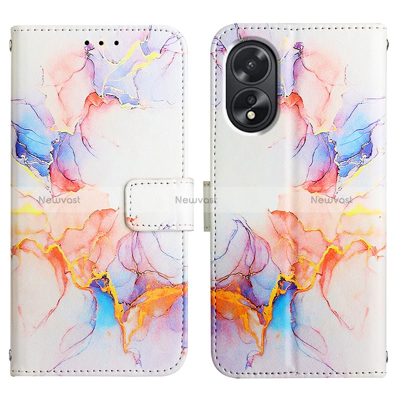 Leather Case Stands Fashionable Pattern Flip Cover Holder YB4 for Oppo A38