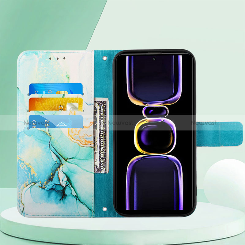 Leather Case Stands Fashionable Pattern Flip Cover Holder YB4 for Xiaomi Poco F5 Pro 5G