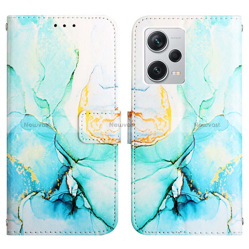 Leather Case Stands Fashionable Pattern Flip Cover Holder YB4 for Xiaomi Redmi Note 12 Pro+ Plus 5G