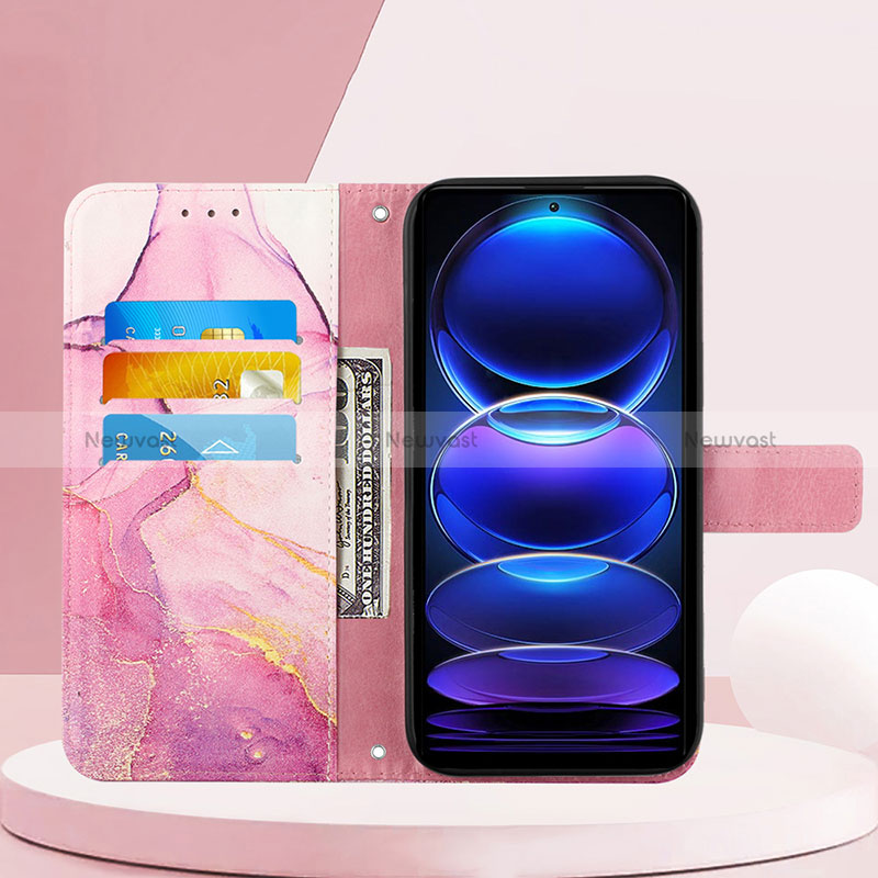 Leather Case Stands Fashionable Pattern Flip Cover Holder YB4 for Xiaomi Redmi Note 12 Pro+ Plus 5G