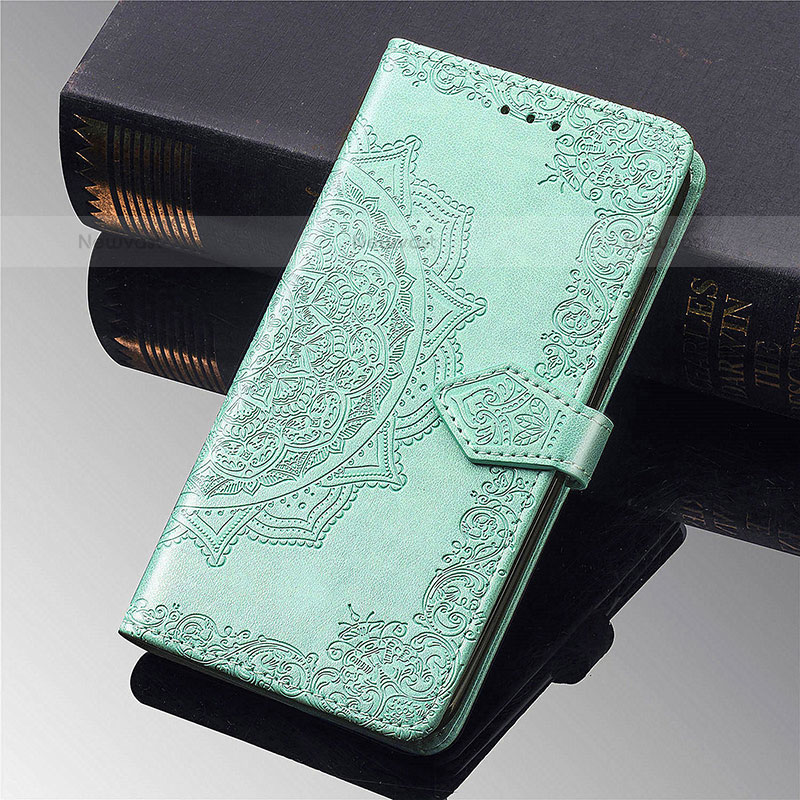 Leather Case Stands Fashionable Pattern Flip Cover L02 Holder for Xiaomi Mi 11 5G Green