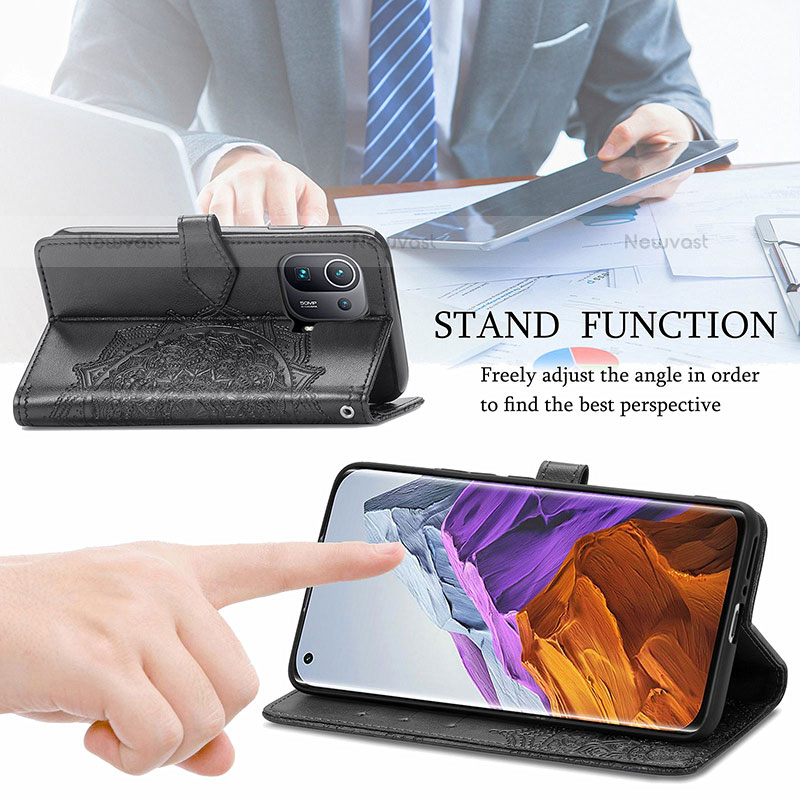 Leather Case Stands Fashionable Pattern Flip Cover L02 Holder for Xiaomi Mi 11 Pro 5G