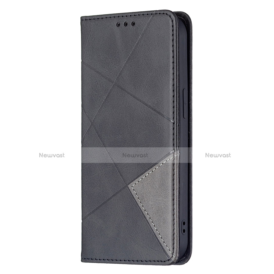 Leather Case Stands Fashionable Pattern Flip Cover L04 Holder for Apple iPhone 13 Black