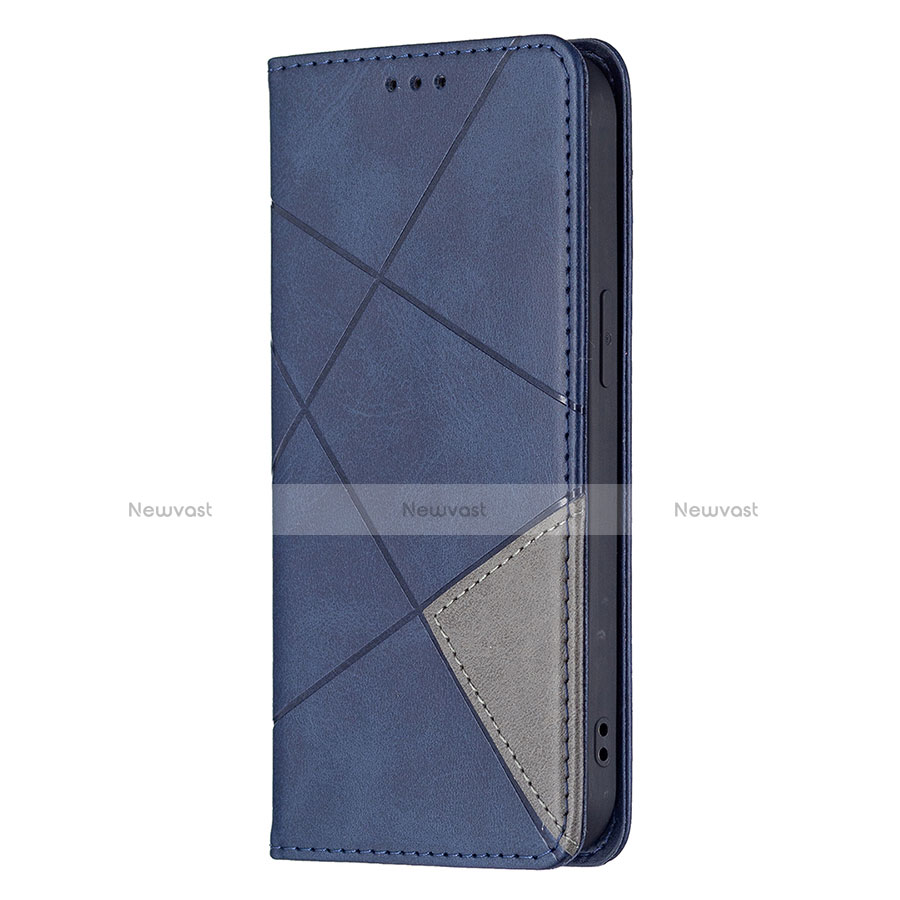 Leather Case Stands Fashionable Pattern Flip Cover L04 Holder for Apple iPhone 13 Mini Blue