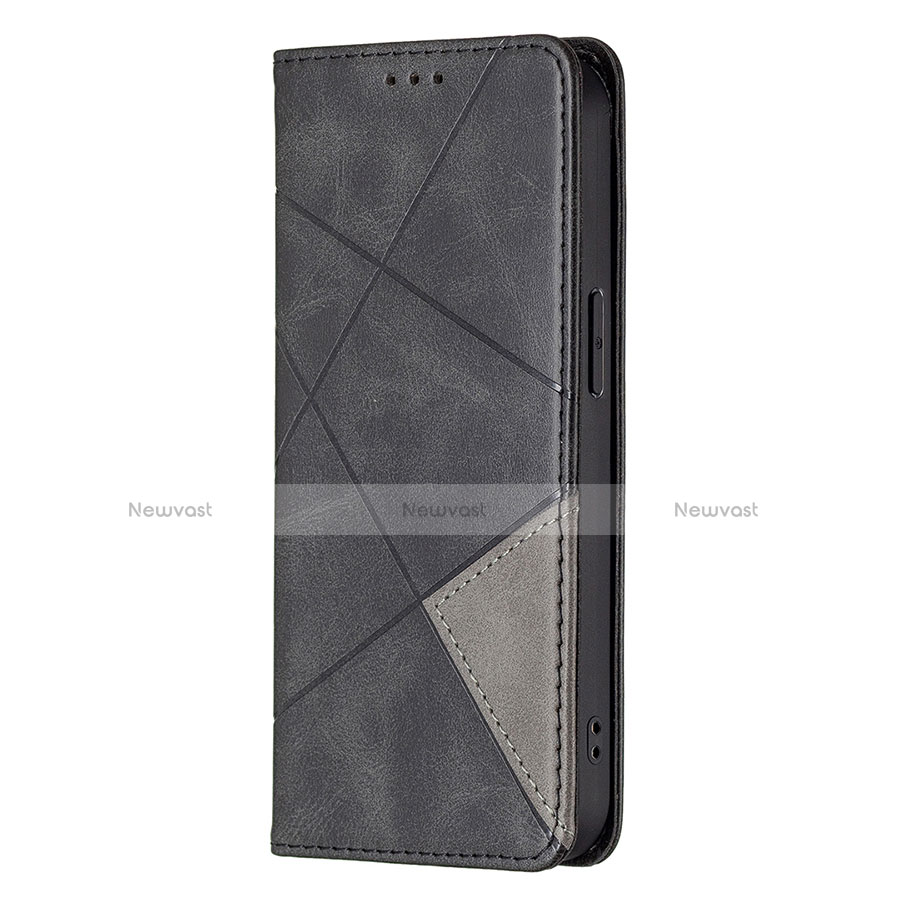 Leather Case Stands Fashionable Pattern Flip Cover L04 Holder for Apple iPhone 13 Pro Max Black