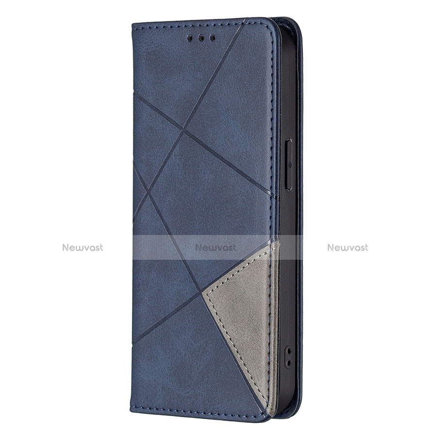 Leather Case Stands Fashionable Pattern Flip Cover L04 Holder for Apple iPhone 13 Pro Max Blue