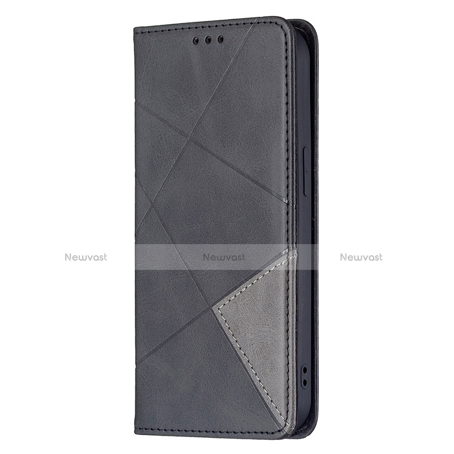Leather Case Stands Fashionable Pattern Flip Cover L04 Holder for Apple iPhone 14 Plus Black