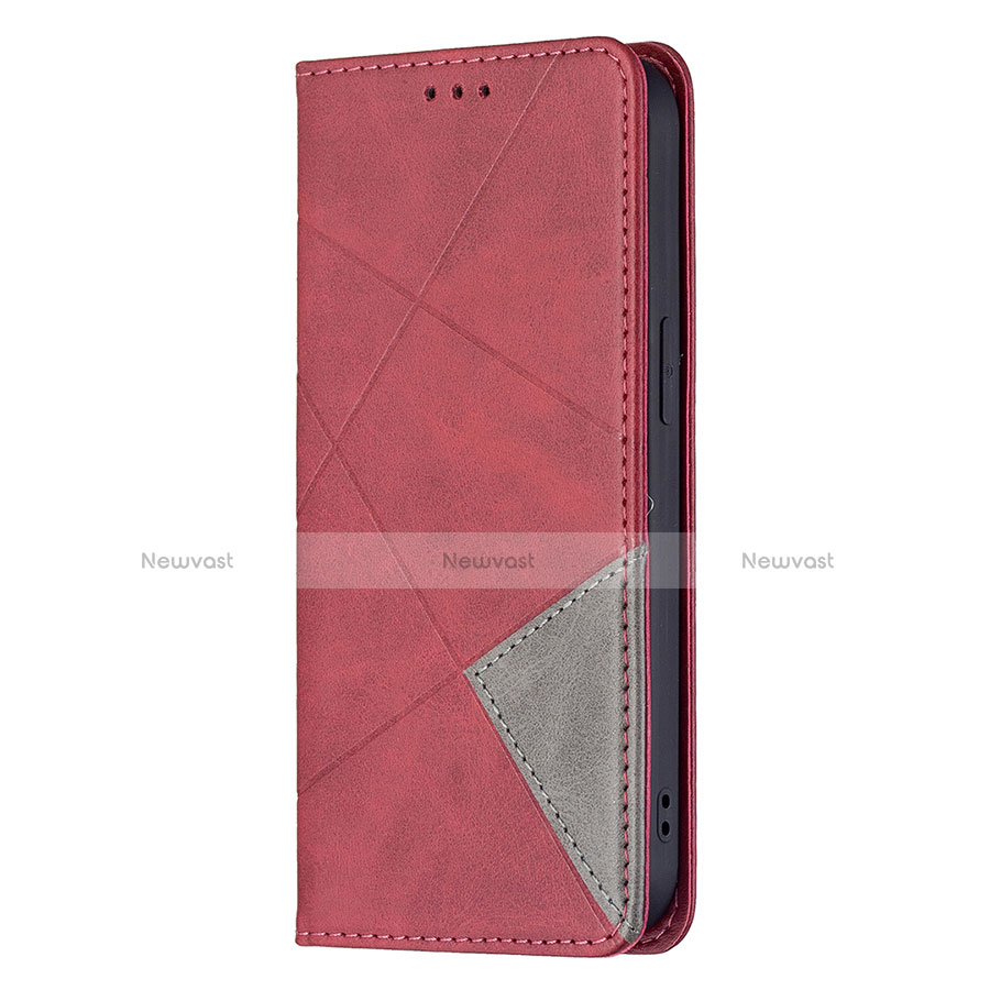 Leather Case Stands Fashionable Pattern Flip Cover L04 Holder for Apple iPhone 14 Plus Red