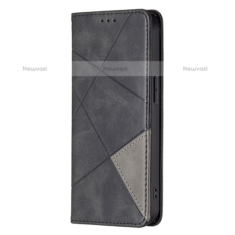 Leather Case Stands Fashionable Pattern Flip Cover L04 Holder for Apple iPhone 14 Pro Black