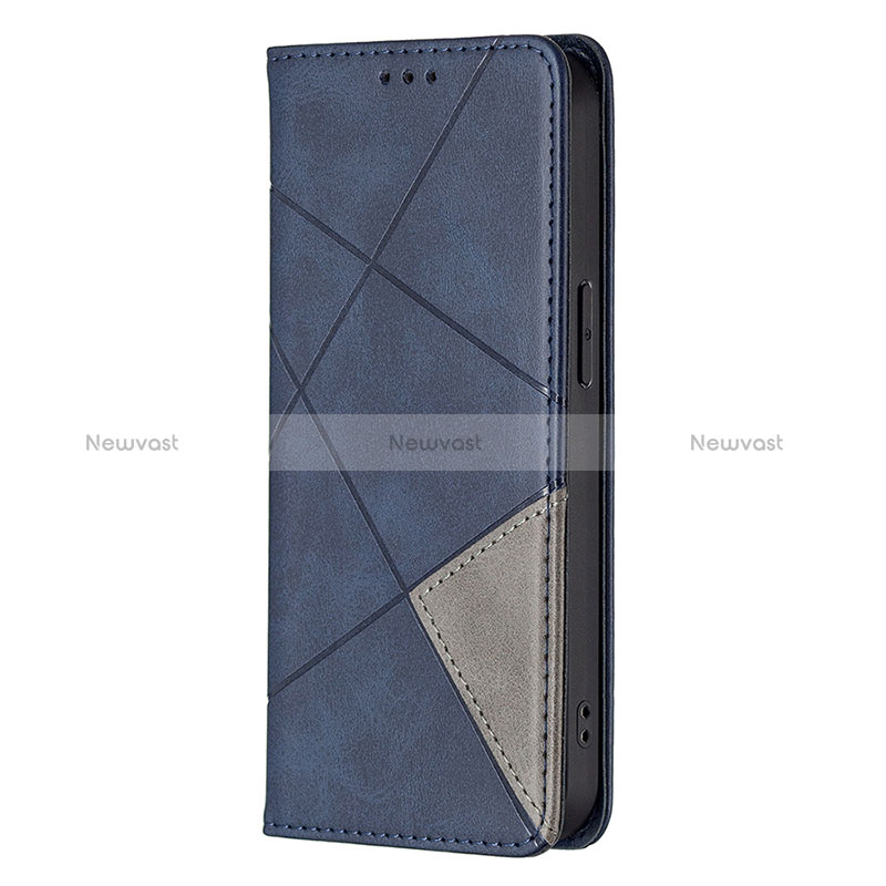 Leather Case Stands Fashionable Pattern Flip Cover L04 Holder for Apple iPhone 14 Pro Max Blue