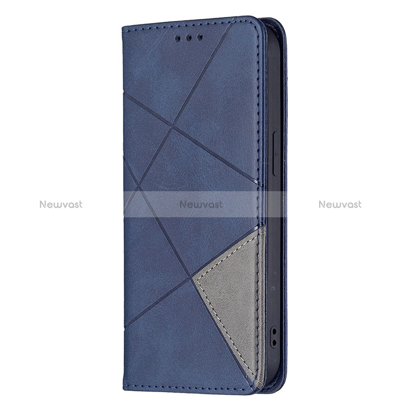 Leather Case Stands Fashionable Pattern Flip Cover L04 Holder for Apple iPhone 15 Blue