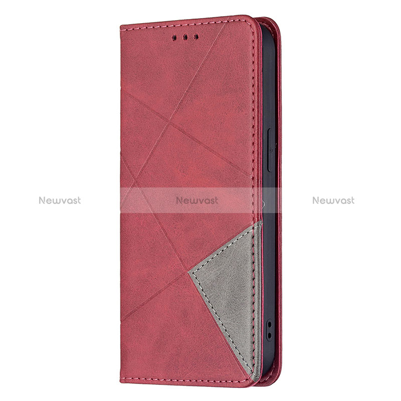 Leather Case Stands Fashionable Pattern Flip Cover L04 Holder for Apple iPhone 15 Plus Red