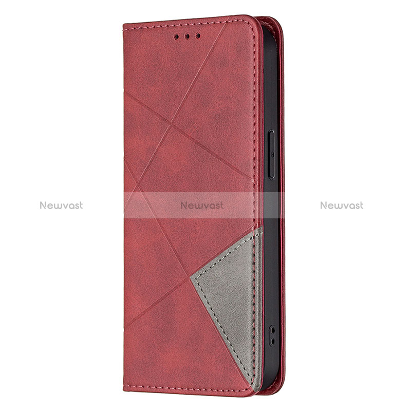 Leather Case Stands Fashionable Pattern Flip Cover L04 Holder for Apple iPhone 15 Pro Red