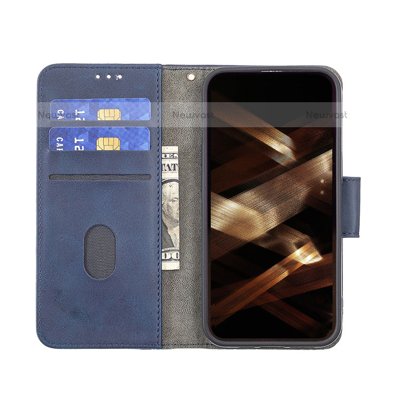 Leather Case Stands Fashionable Pattern Flip Cover L05 Holder for Apple iPhone 15 Pro Max Blue