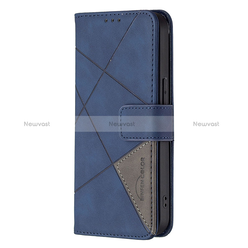 Leather Case Stands Fashionable Pattern Flip Cover L06 Holder for Apple iPhone 14 Pro Max Blue