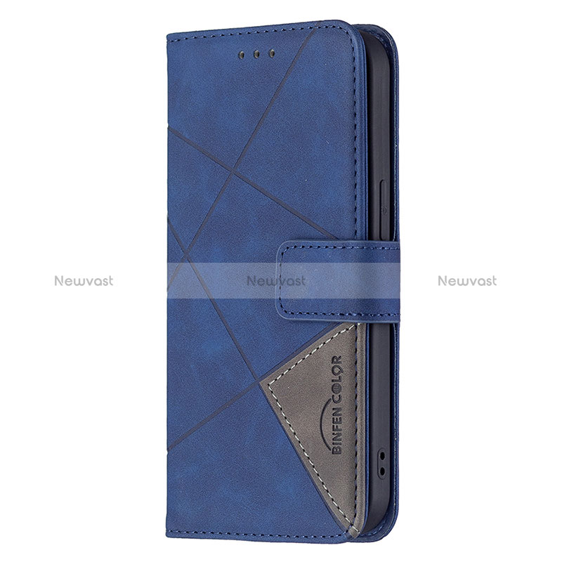 Leather Case Stands Fashionable Pattern Flip Cover L06 Holder for Apple iPhone 15 Blue