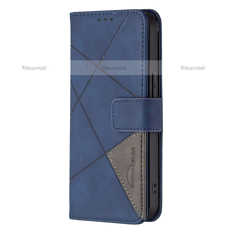 Leather Case Stands Fashionable Pattern Flip Cover L06 Holder for Apple iPhone 15 Pro Max Blue