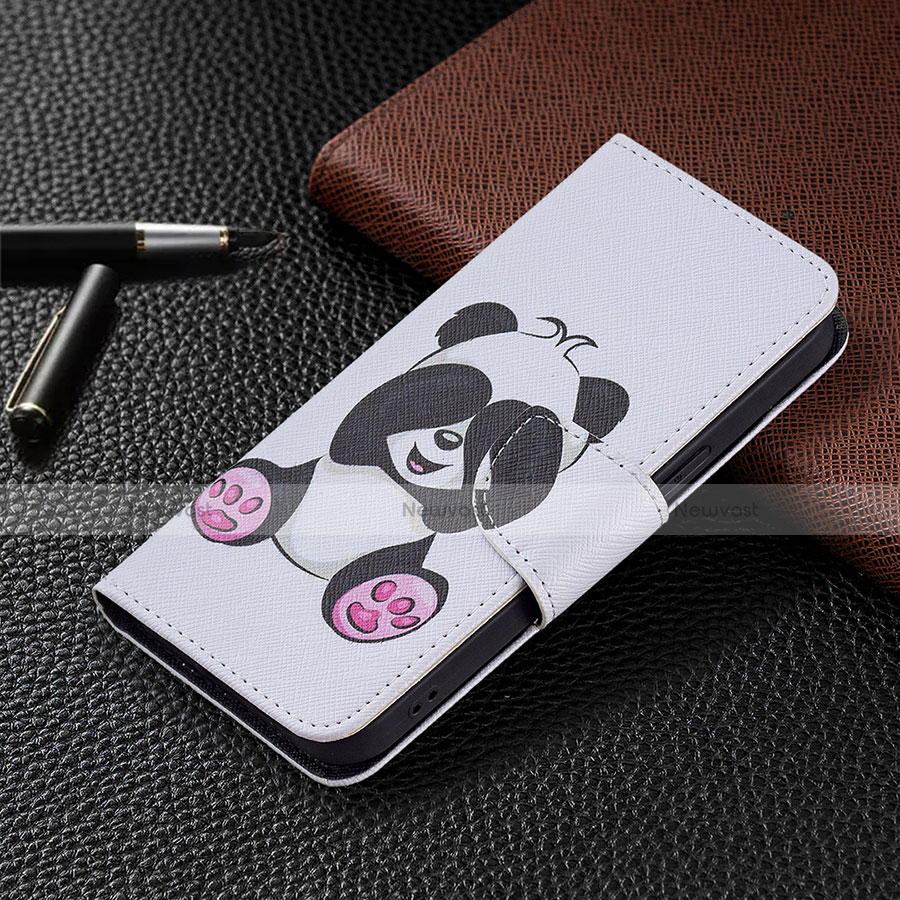 Leather Case Stands Fashionable Pattern Flip Cover L07 Holder for Apple iPhone 13 Pro Max White