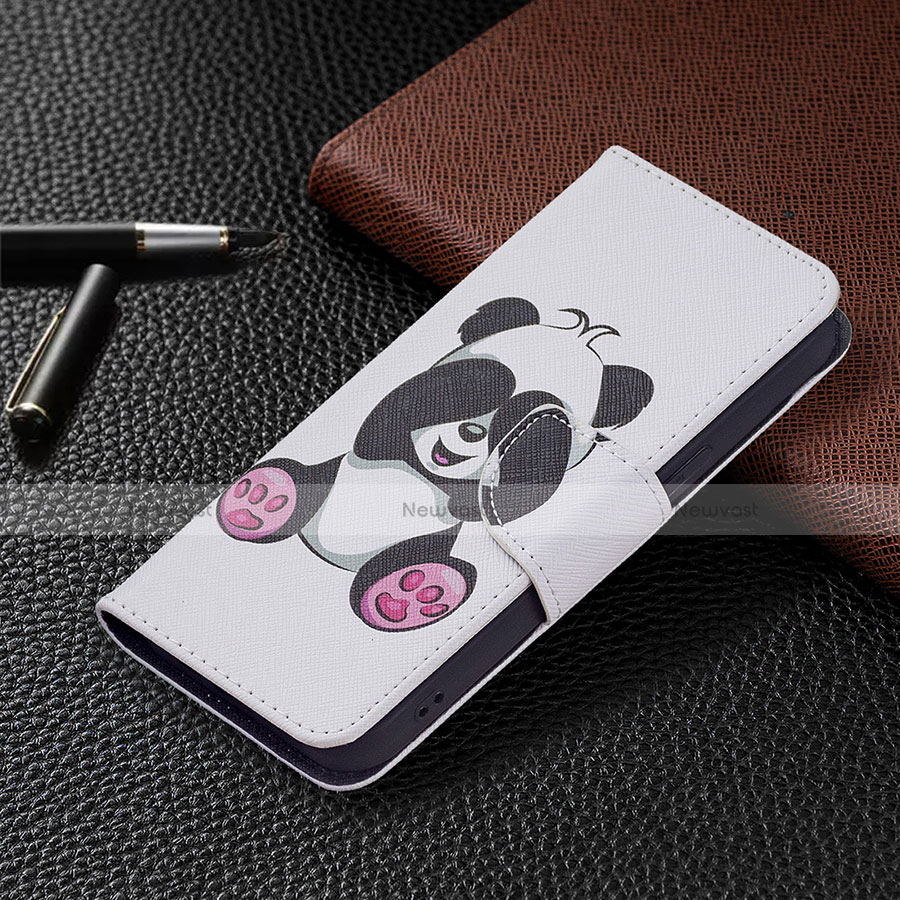 Leather Case Stands Fashionable Pattern Flip Cover L07 Holder for Apple iPhone 14 Plus White