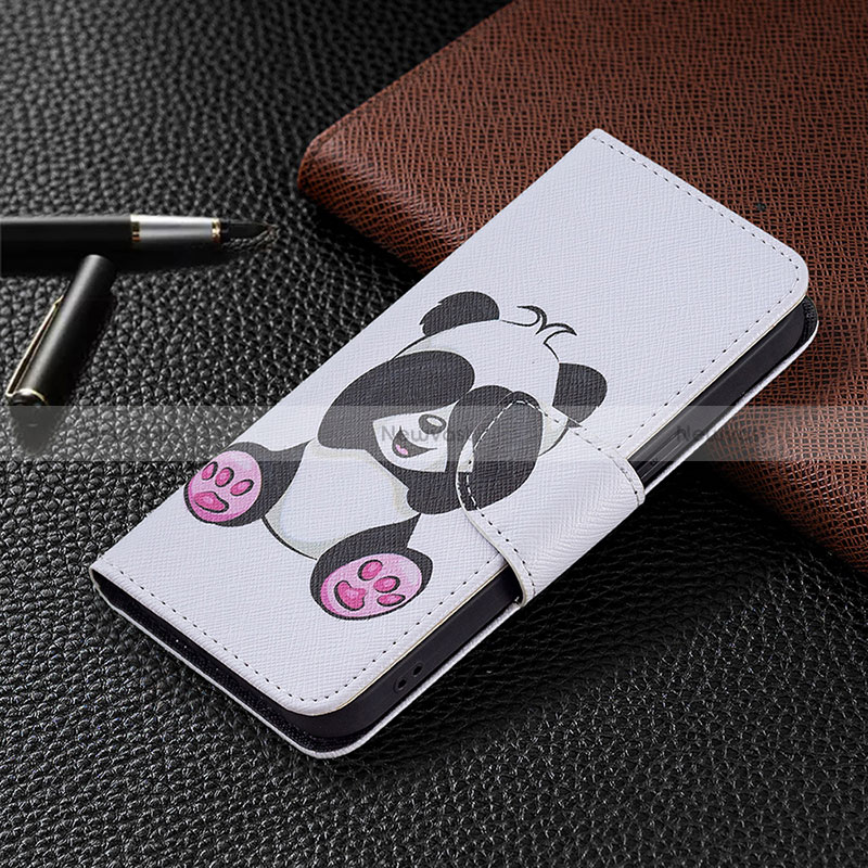 Leather Case Stands Fashionable Pattern Flip Cover L07 Holder for Apple iPhone 14 Pro Max White