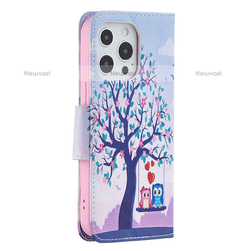 Leather Case Stands Fashionable Pattern Flip Cover L07 Holder for Apple iPhone 14 Pro Mixed