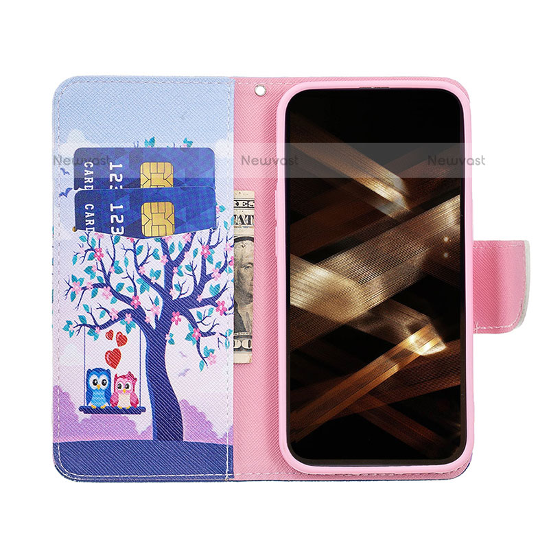 Leather Case Stands Fashionable Pattern Flip Cover L07 Holder for Apple iPhone 14 Pro Mixed