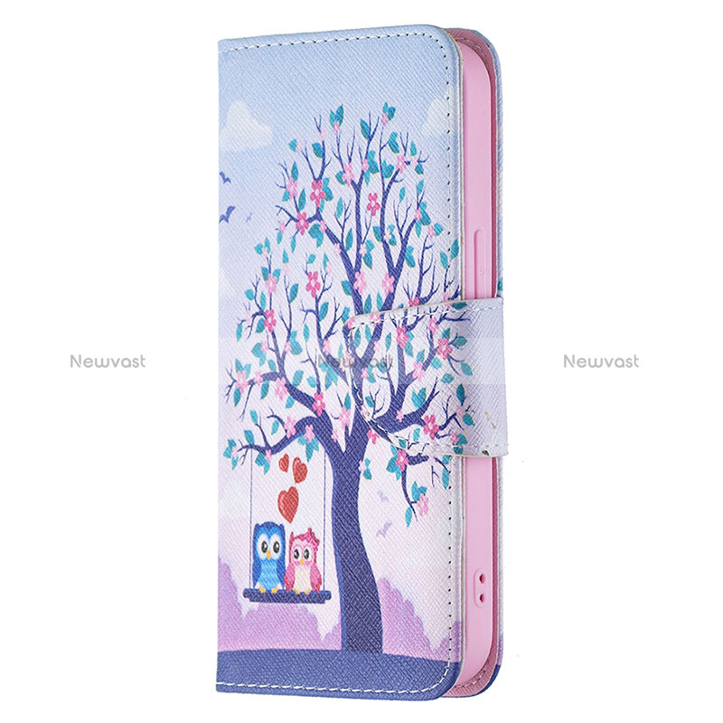 Leather Case Stands Fashionable Pattern Flip Cover L07 Holder for Apple iPhone 15 Mixed