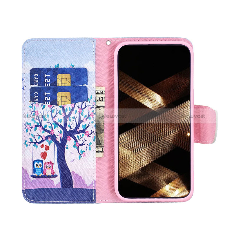 Leather Case Stands Fashionable Pattern Flip Cover L07 Holder for Apple iPhone 15 Mixed