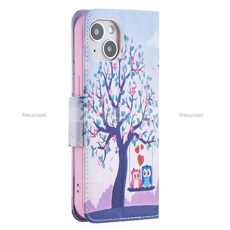 Leather Case Stands Fashionable Pattern Flip Cover L07 Holder for Apple iPhone 15 Plus Mixed