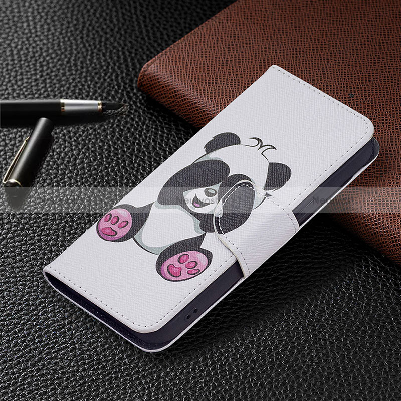 Leather Case Stands Fashionable Pattern Flip Cover L07 Holder for Apple iPhone 15 Plus White