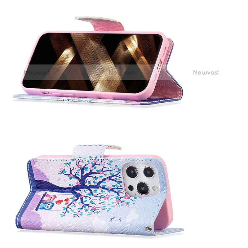 Leather Case Stands Fashionable Pattern Flip Cover L07 Holder for Apple iPhone 15 Pro Max Mixed