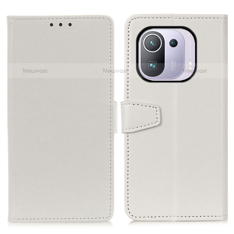 Leather Case Stands Flip Cover A06D Holder for Xiaomi Mi 11 Pro 5G White