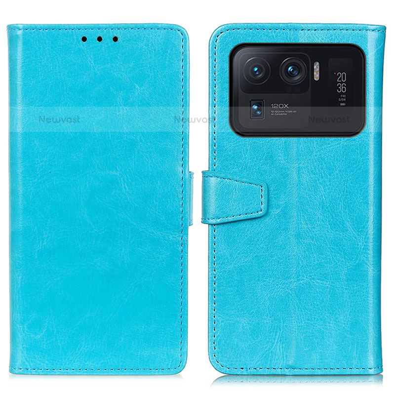 Leather Case Stands Flip Cover A06D Holder for Xiaomi Mi 11 Ultra 5G Sky Blue