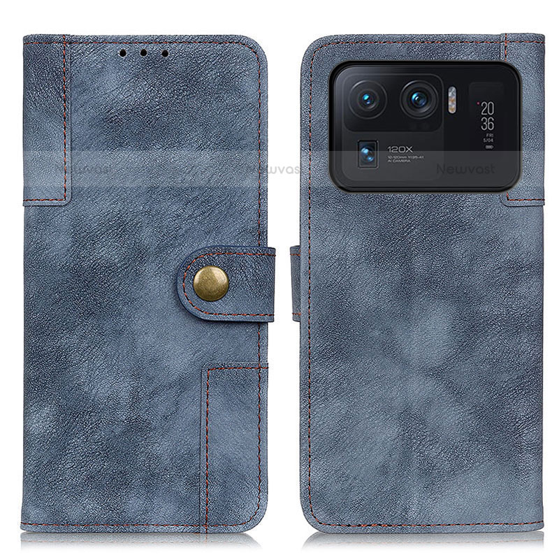 Leather Case Stands Flip Cover A07D Holder for Xiaomi Mi 11 Ultra 5G Blue