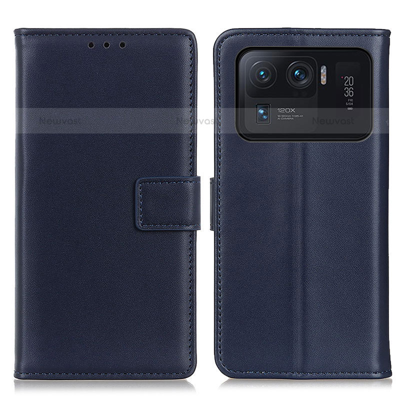 Leather Case Stands Flip Cover A08D Holder for Xiaomi Mi 11 Ultra 5G Blue