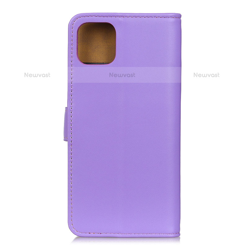 Leather Case Stands Flip Cover C01 Holder for Xiaomi Mi 11 5G Purple