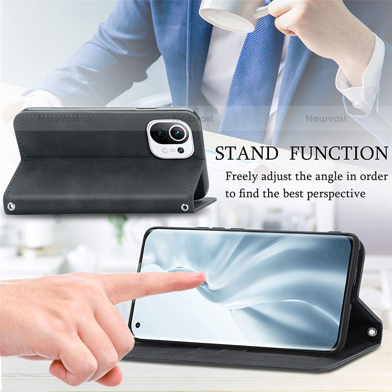 Leather Case Stands Flip Cover C05 Holder for Xiaomi Mi 11 Lite 4G