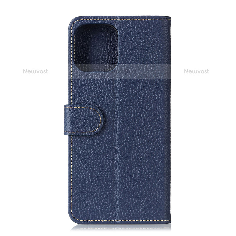 Leather Case Stands Flip Cover C06 Holder for Xiaomi Mi 11 Lite 4G Blue